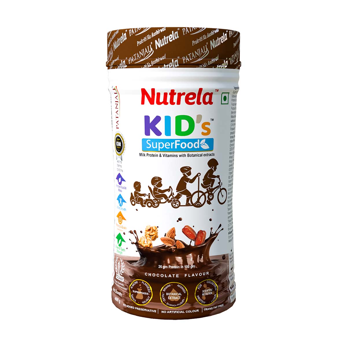 PATANJALI Nutrela Kid’s SuperFood Nutrition Drink (400g) Chocolate Flavored