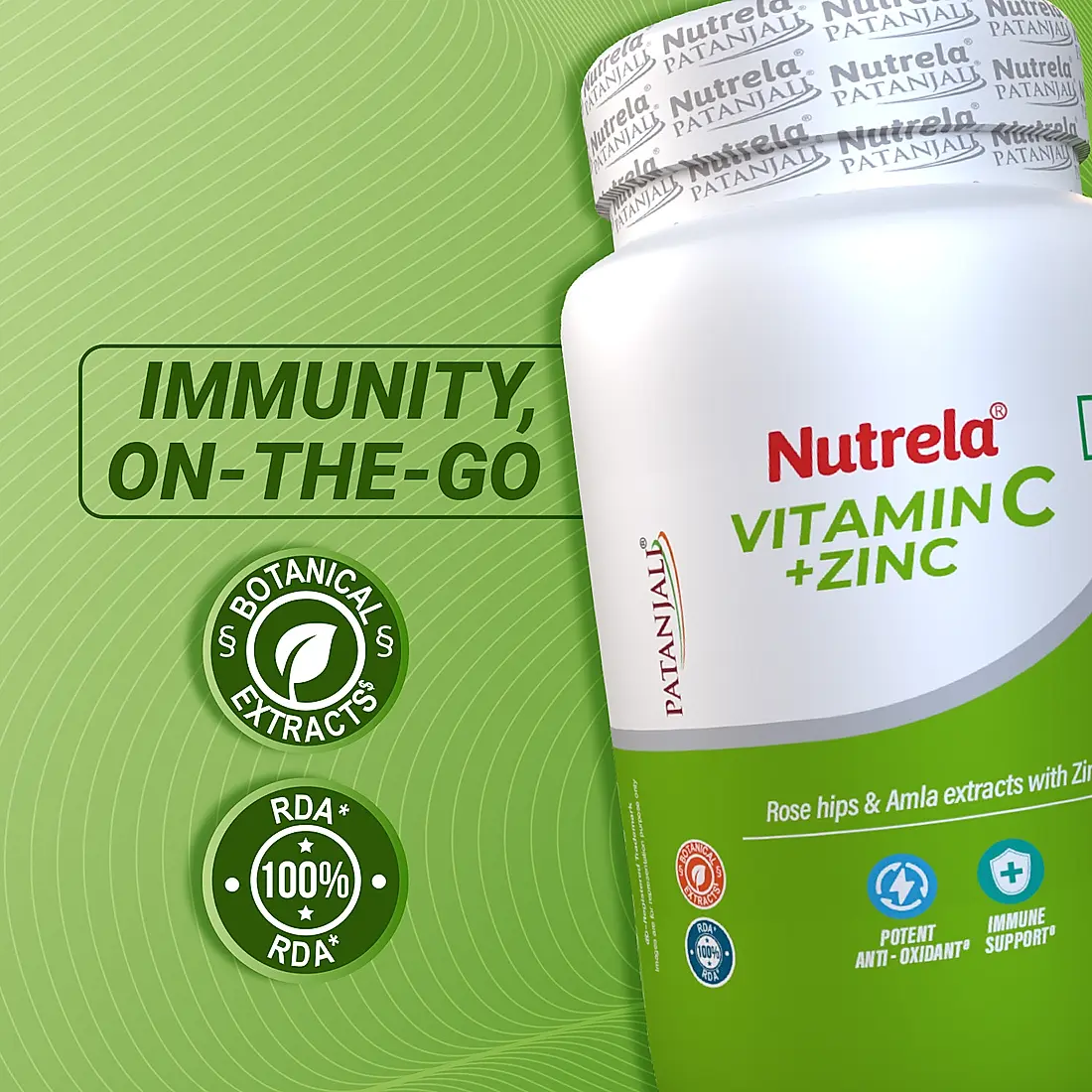 Patanjali Nutrela Vitamin C+ Zinc-60 Cap