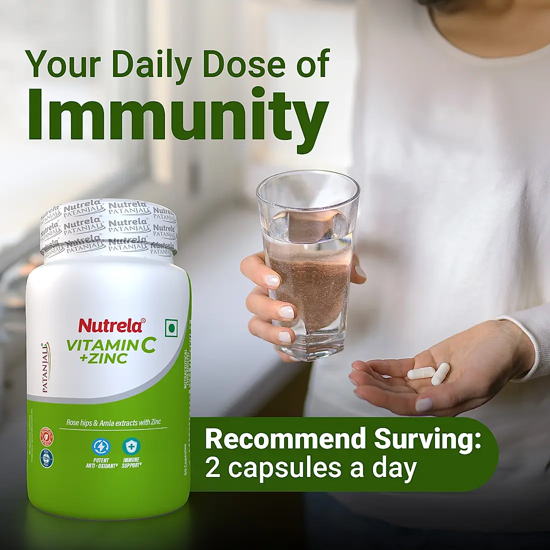 Patanjali Nutrela Vitamin C+ Zinc-60 Cap